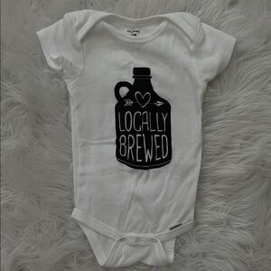 White Baby Onesie with Black Graphic